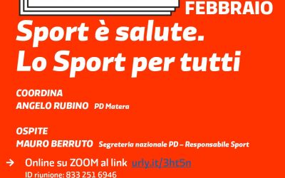 Agorà Democratiche: sport è salute. Lo Sport per tutti