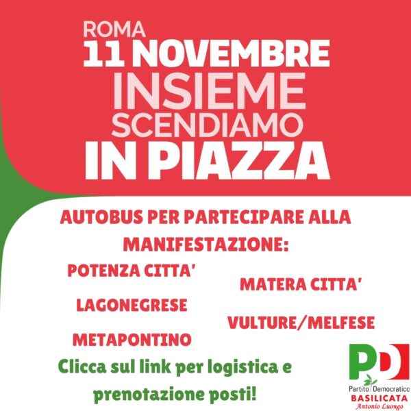 Autobus Manifestazione ROMA 11 Novembre 2023