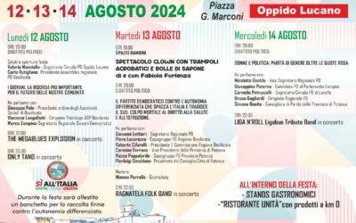 Pd Oppido Lucano Manniello: 67° edizione Festa dell’Unità