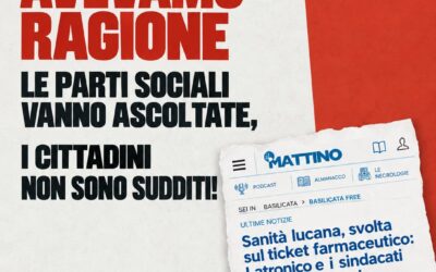 Gd Basilicata: Sul ticket avevamo ragione: le parti sociali andavano ascoltate prima di decidere.